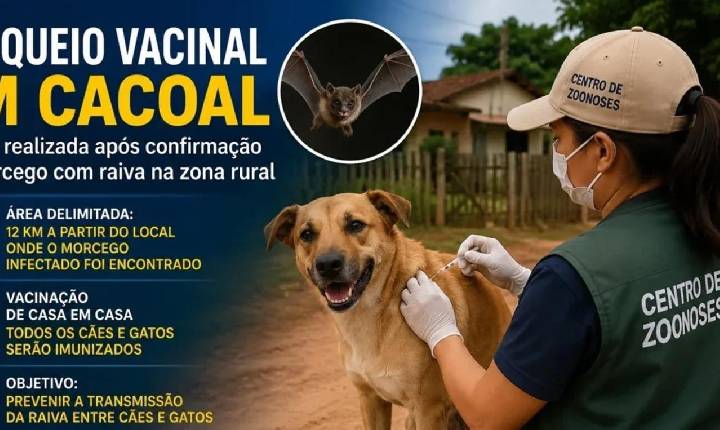 CACOAL - Bloqueio vacinal é realizado após confirmação de morcego com raiva na zona rural