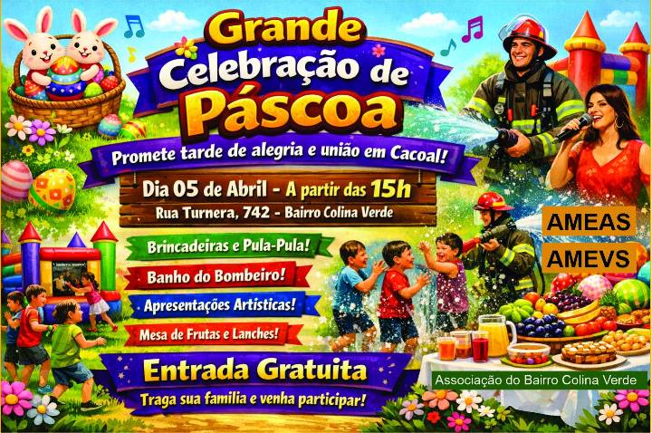 Grande Celebração de Páscoa promete tarde de alegria e união em Cacoal