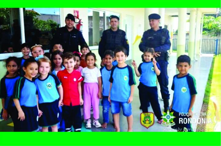 PM promove integração com crianças em escola de educação infantil em Vilhena