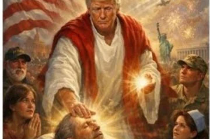 Trump se ilustra como Jesus Cristo em montagem postada nas redes