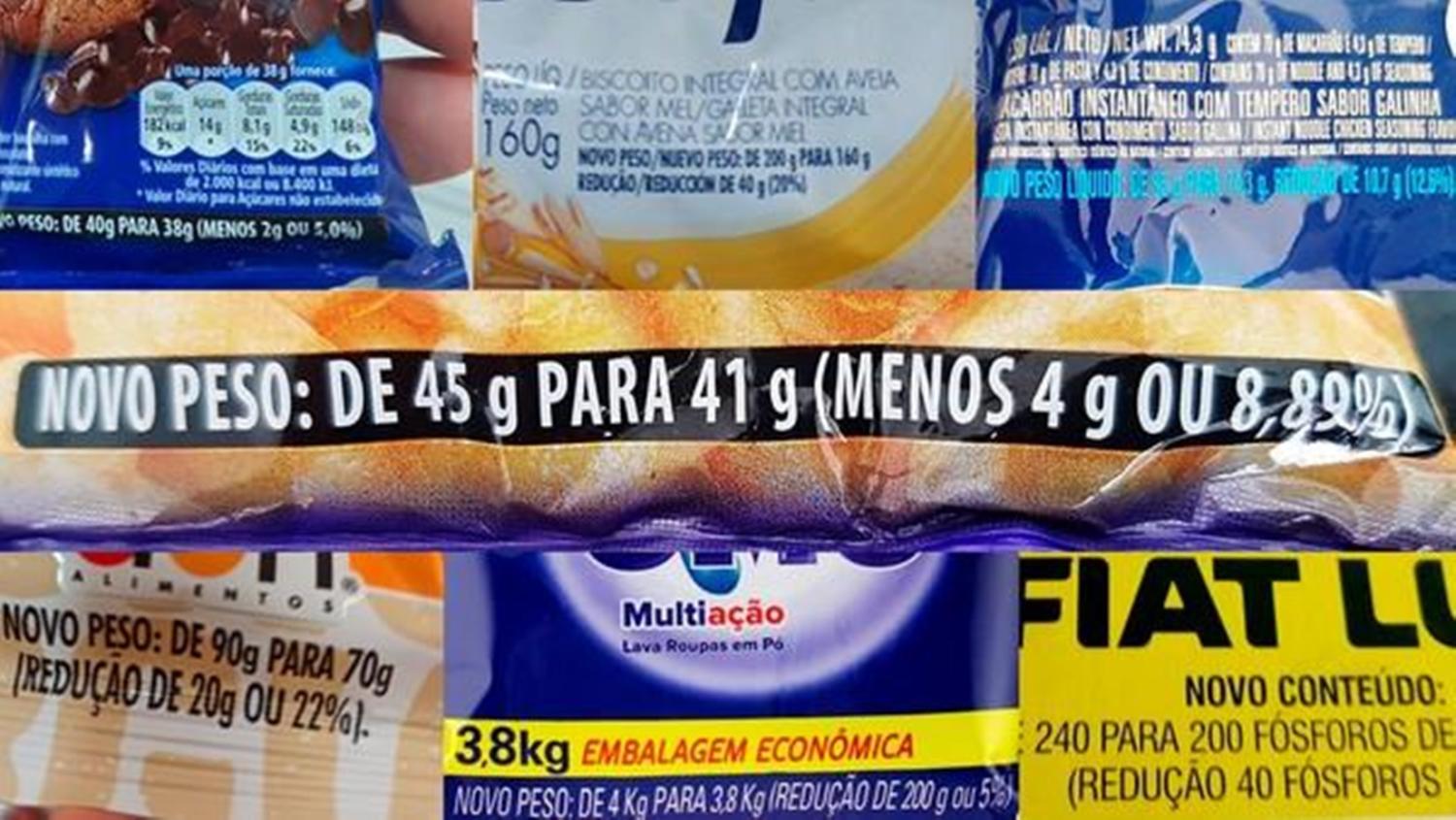 Inflação provoca encolhimento de embalagens no mercado