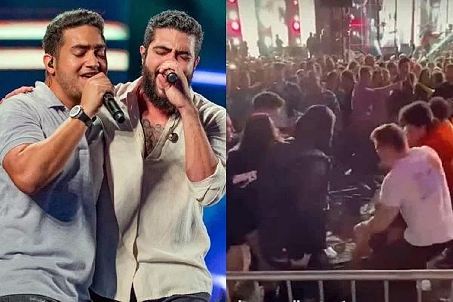 Briga generalizada faz Henrique & Juliano encerrar show