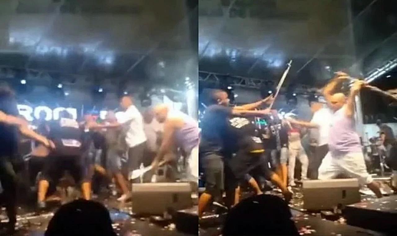 VEJA O VÍDEO: Integrantes das bandas Psirico e Samba Trator trocam socos em cima do palco