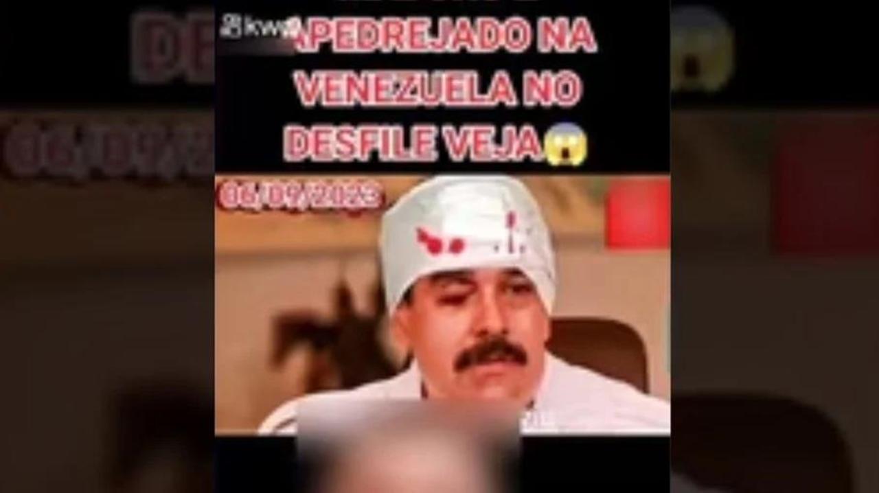 Vídeo de Maduro sendo apedrejado em desfile é fake