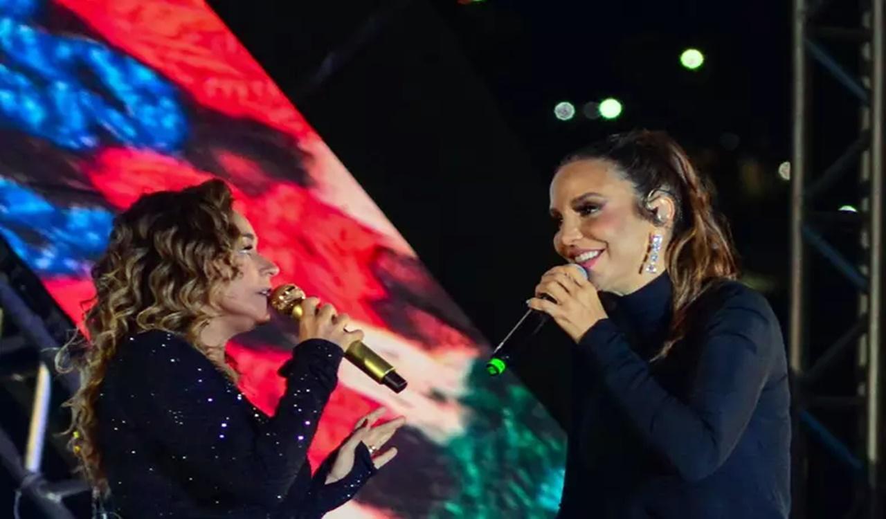 Ivete Sangalo beija Daniela Mercury em show: 'Posso dizer que peguei'