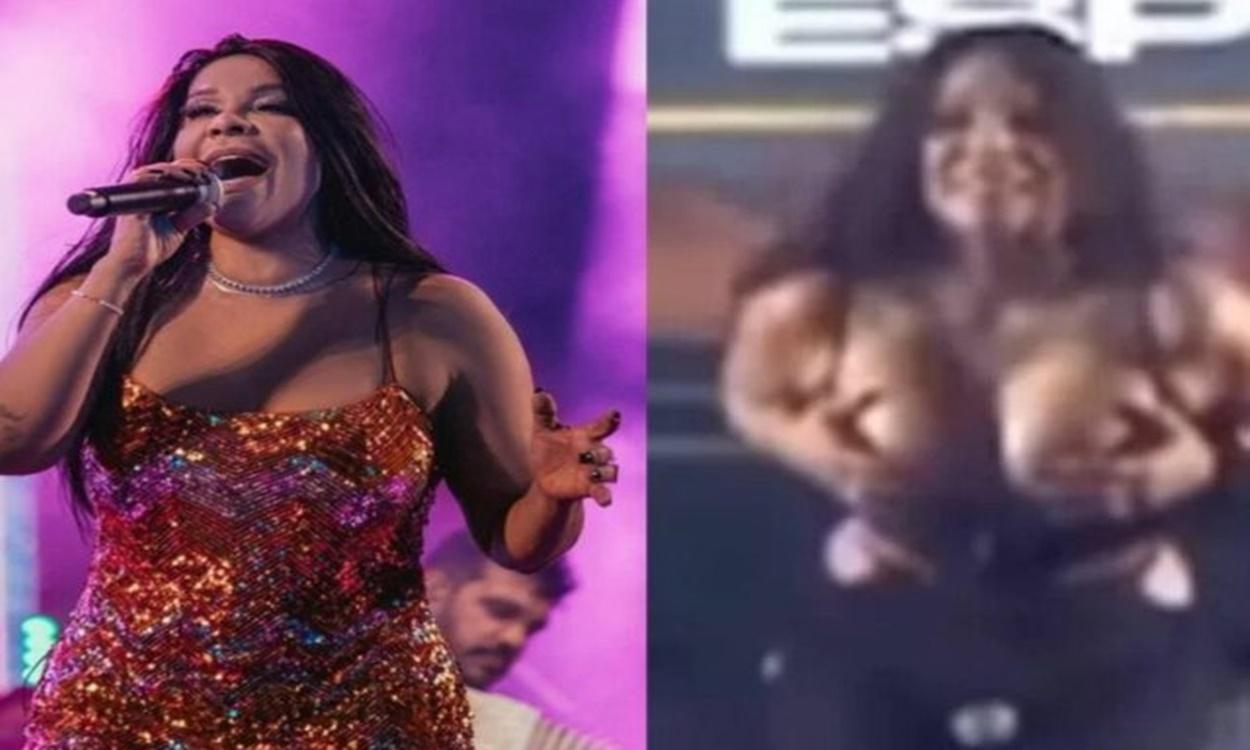 VÍDEO: ‘Pagou peitinho’? Cantora do Calcinha Preta mostra os seios durante apresentação; veja