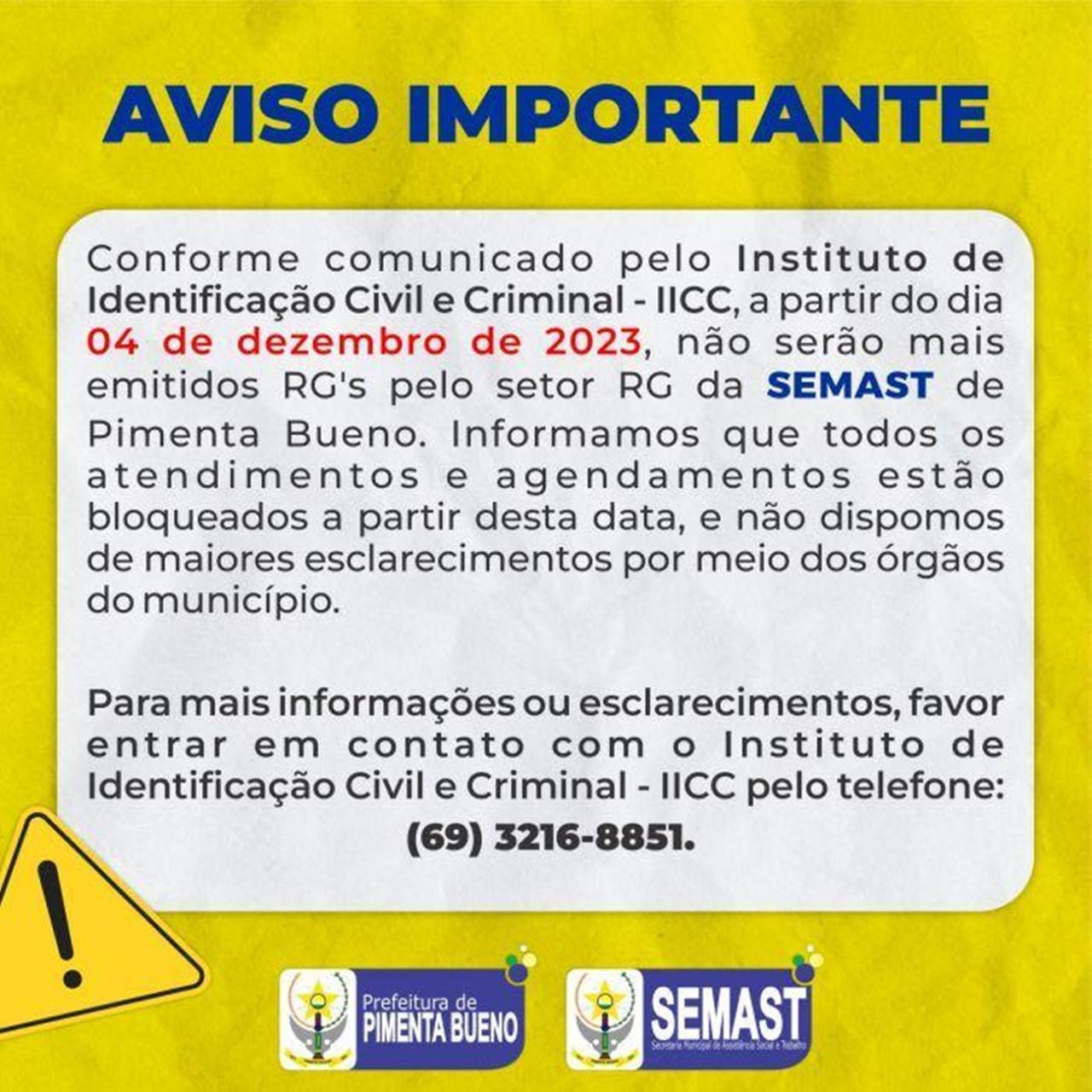 PIMENTA BUENO – SEMAST ORIENTA SOBRE EMISSÃO DE IDENTIDADES
