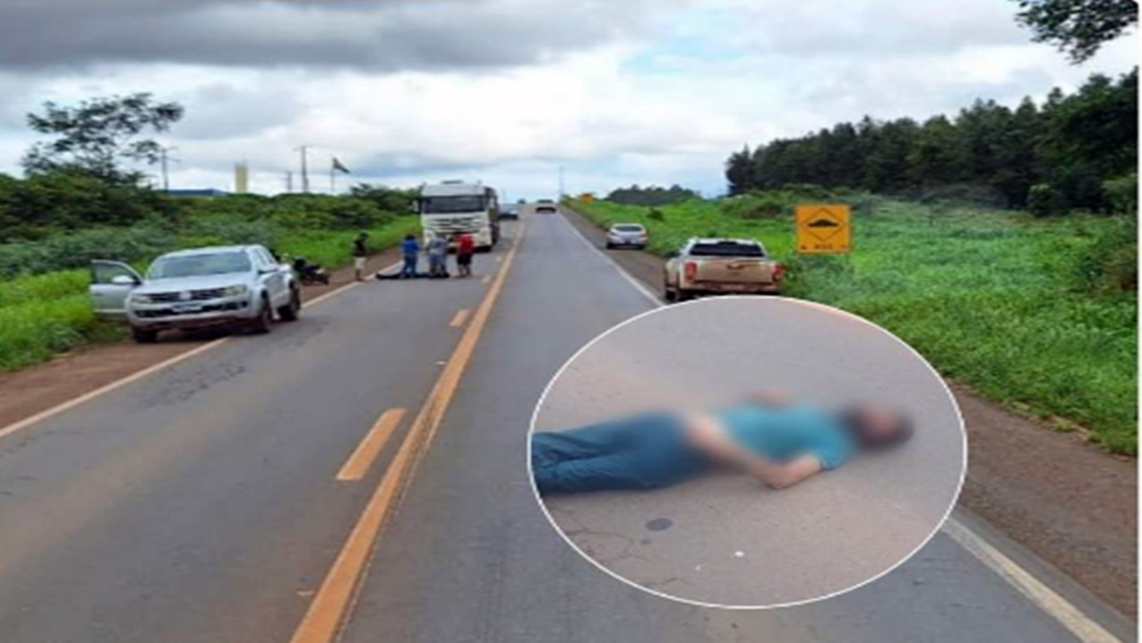 Motociclista embriagado bate na traseira de carro na BR-364, em Vilhena