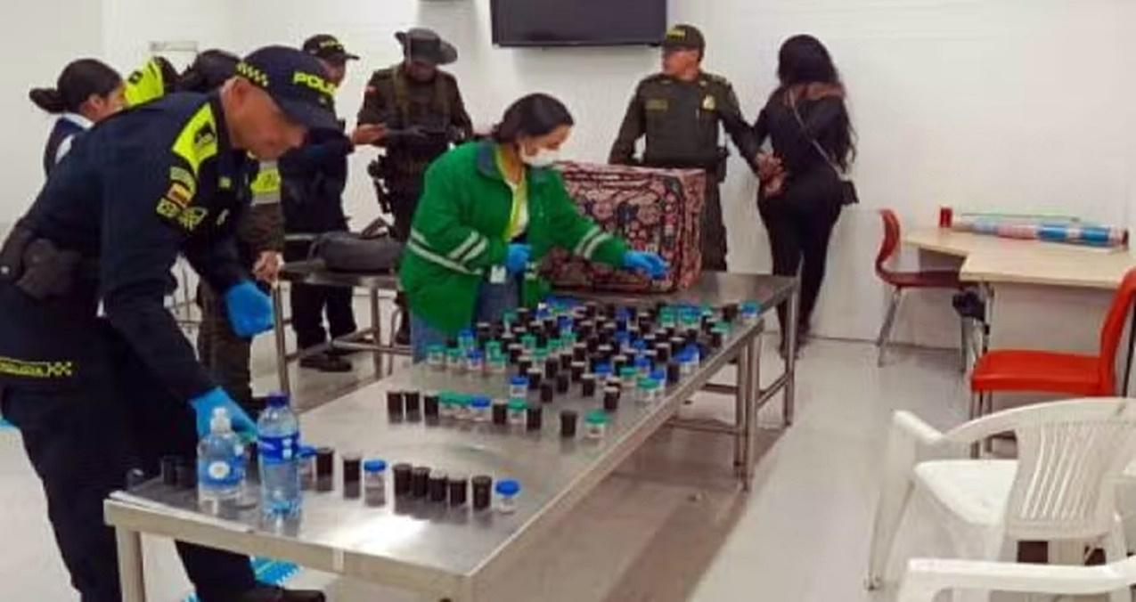 Vídeo: brasileira é presa na Colômbia após tentar traficar 130 rãs venenosas, avaliadas em R$ 650 mil