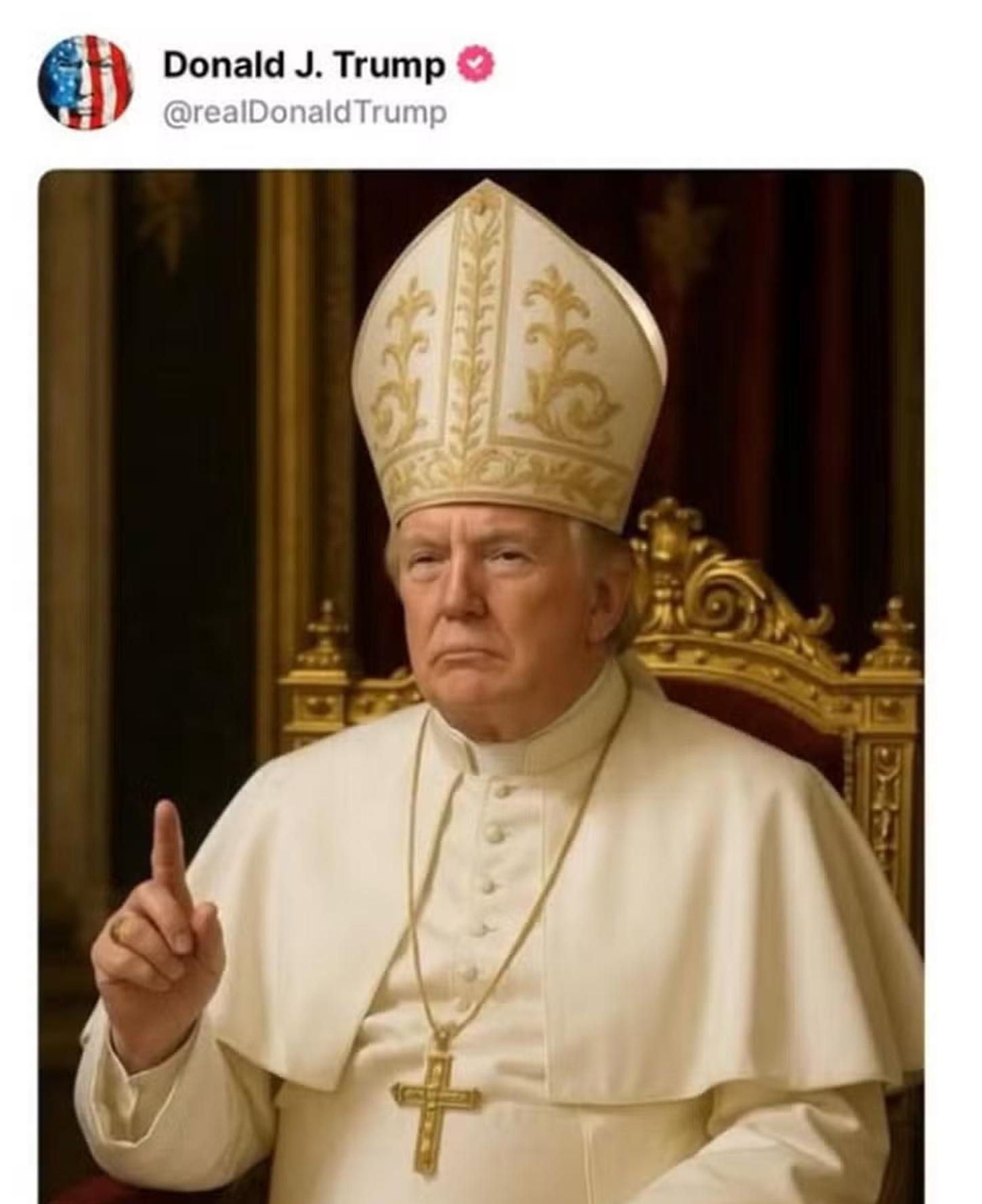 Casa Branca reposta imagem de Trump vestido como papa; seguidores apontam desrespeito à religião católica