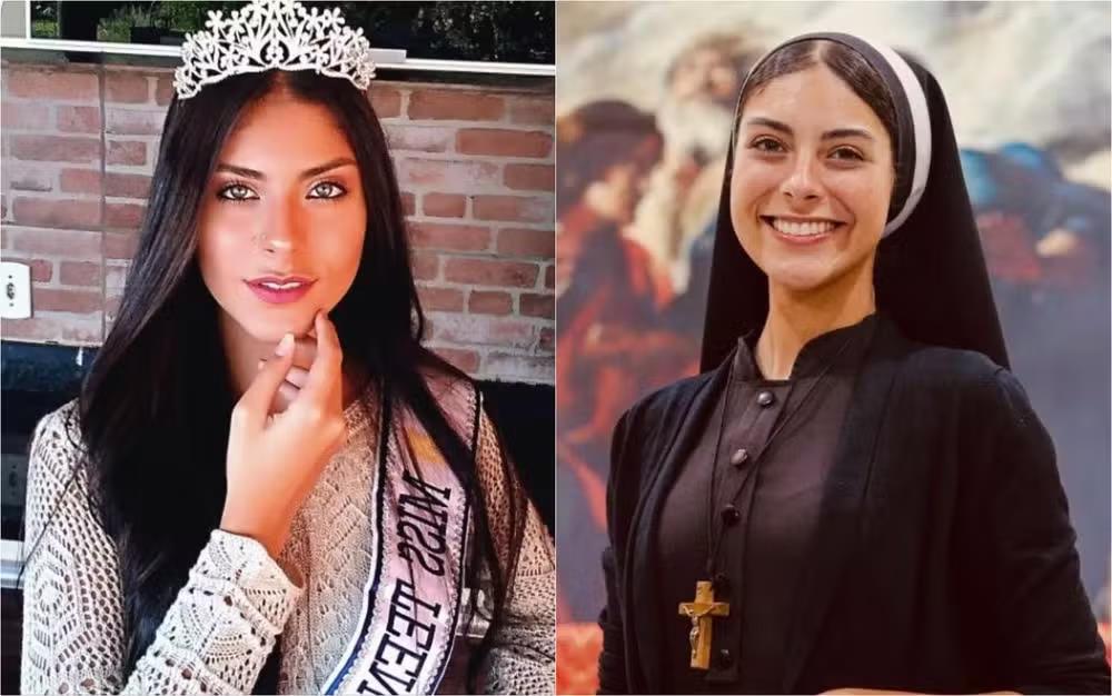 Freira que viralizou após vender terços em bar de Goiânia já foi modelo e miss; veja antes e depois