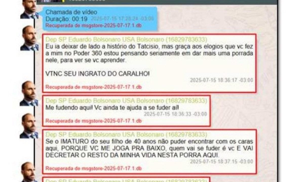 Eduardo Bolsonaro a Jair: 'VTNC seu ingrato do cara***''