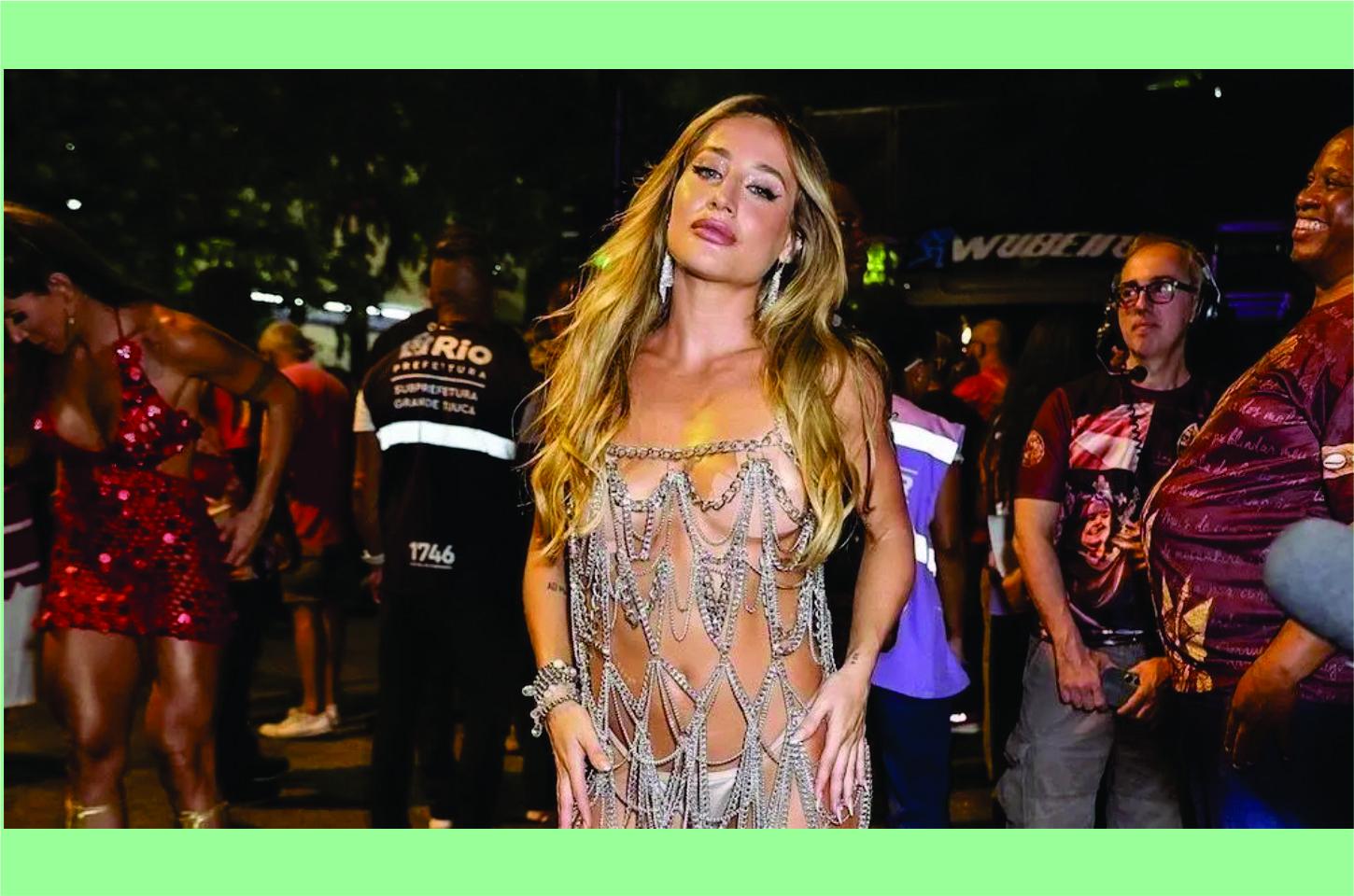 Bruna Griphao enfrenta perrengue fashion em ensaio do Salgueiro: 