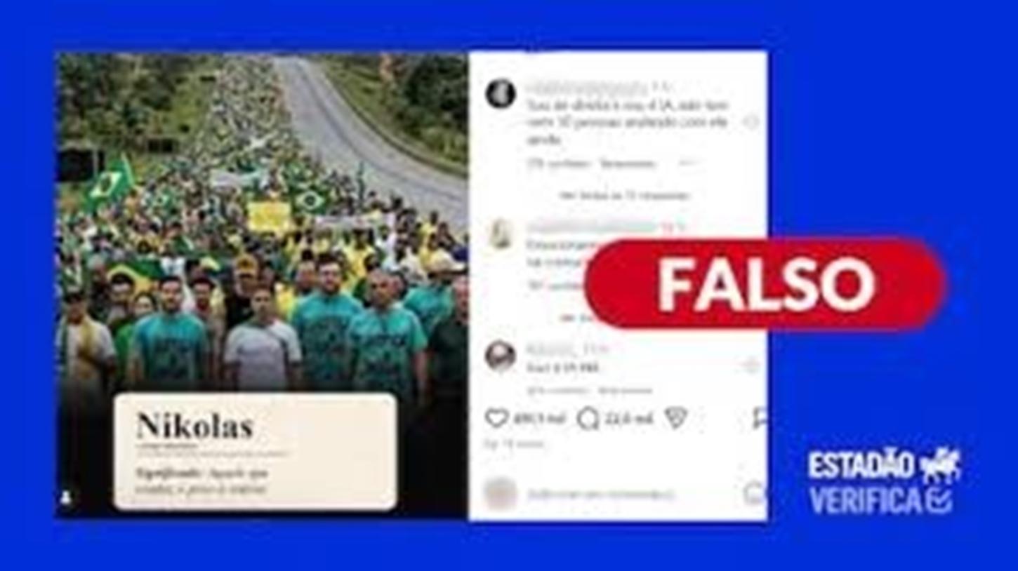 Foto de multidão em caminhada com Nikolas Ferreira foi gerada por IA