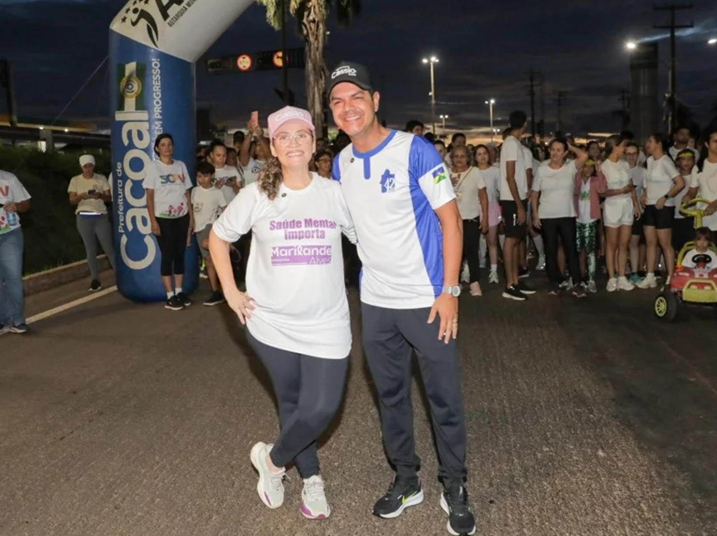 Vereadora Marilande Alves lidera mobilização e reúne mais de 500 pessoas na corrida do Janeiro Branco em Cacoal