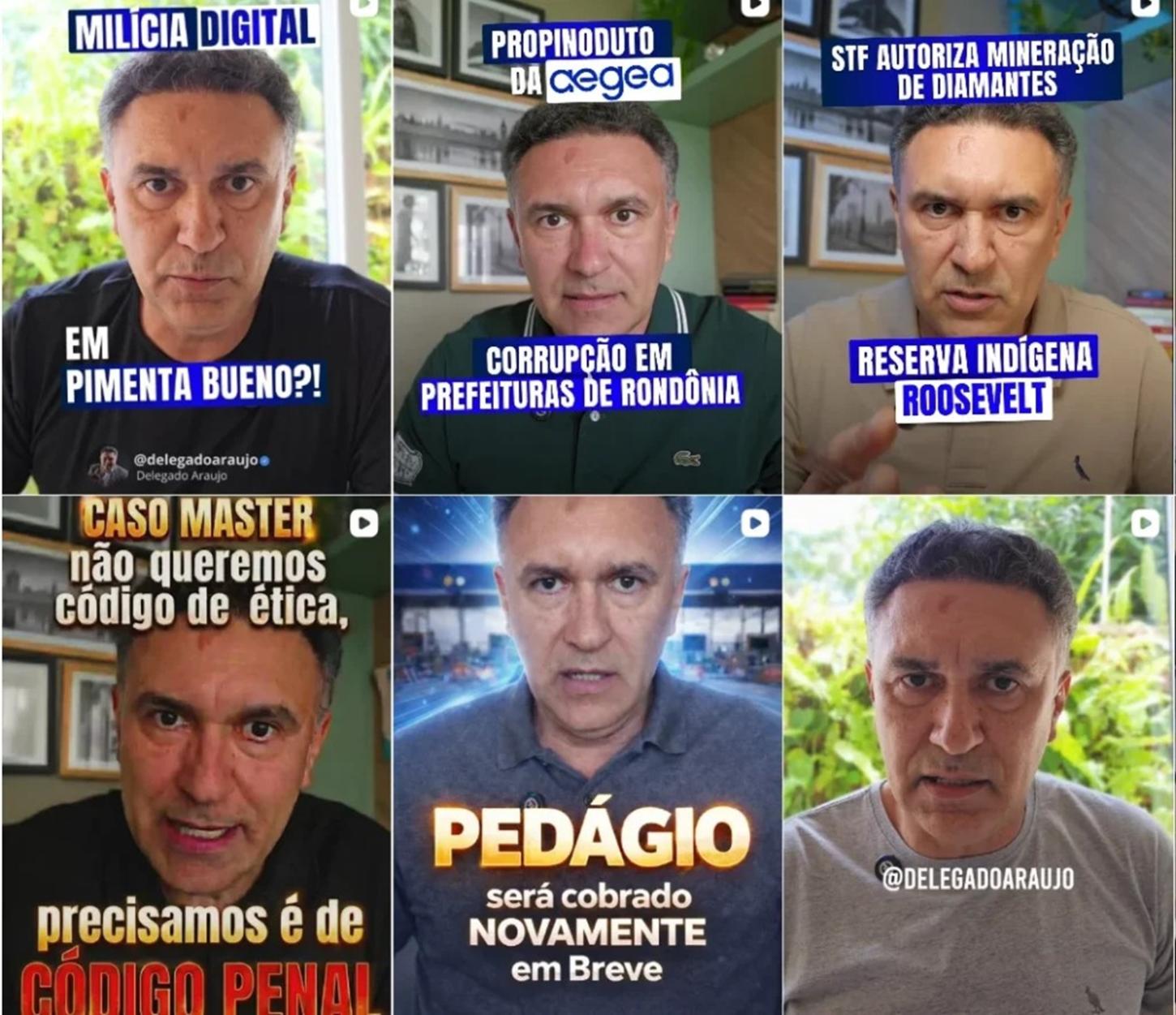 PIMENTA BUENO - Delegado Araújo ganha destaque ao usar as redes sociais para abordar temas que impactam o estado de Rondônia