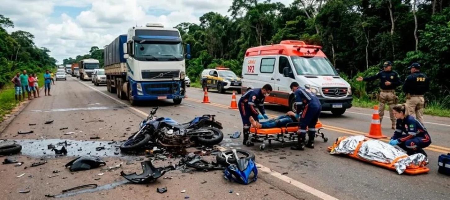 Motoqueiro bate de frente contra carreta e morre na hora na 364