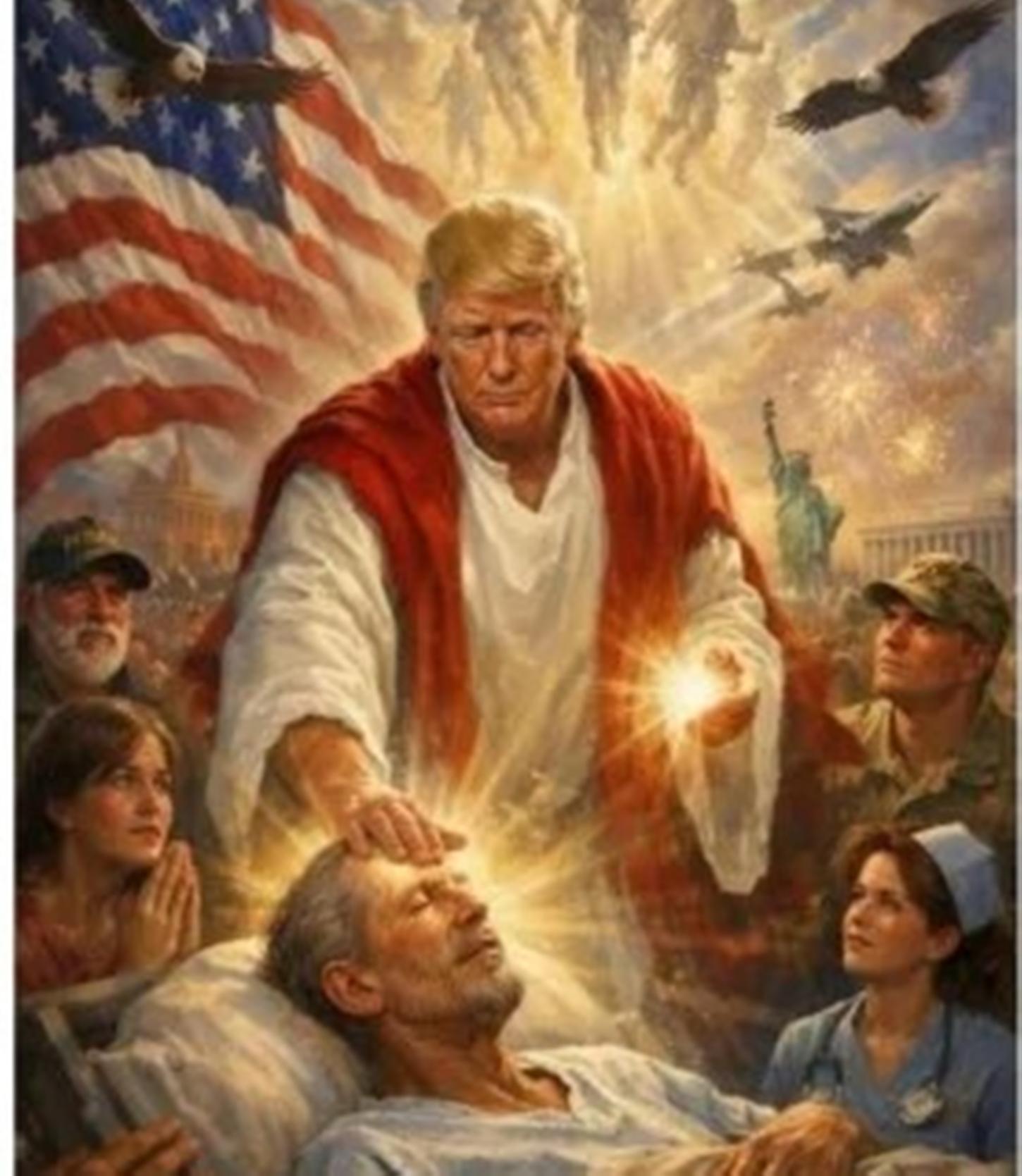 Trump se ilustra como Jesus Cristo em montagem postada nas redes