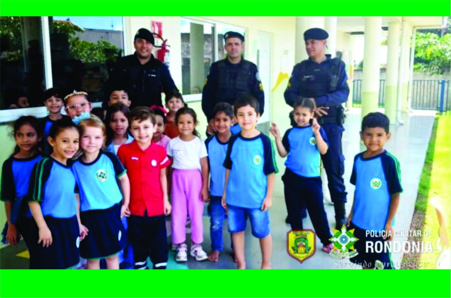 PM promove integração com crianças em escola de educação infantil em Vilhena